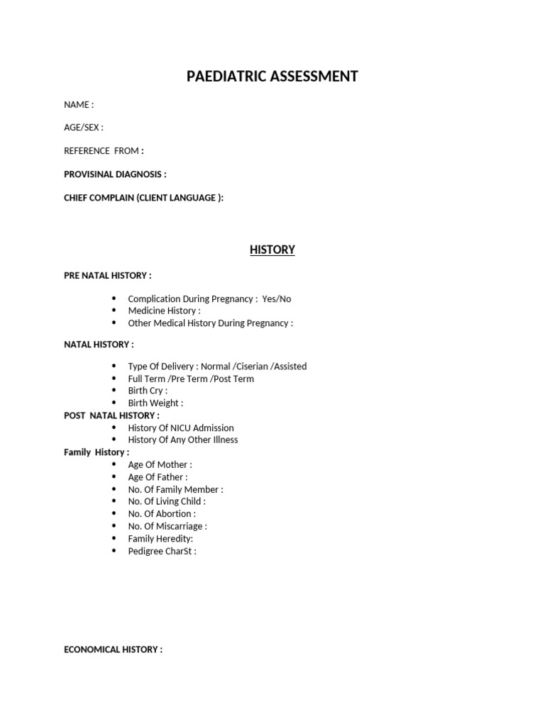 Paediatric Assessment 1 | PDF | Anatomical Terms Of Motion | Perception