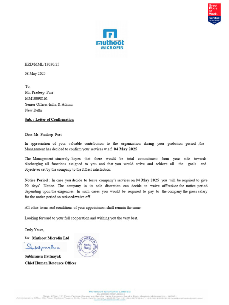 Confirmation | PDF