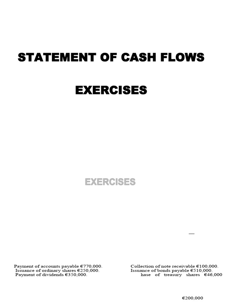 Cash Flow Statement Exercises 2021 | PDF | Expense | Cash Flow Statement