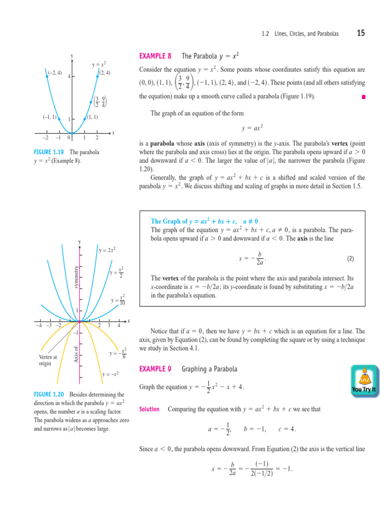 Example 8: The Parabola | PDF | Euclidean Geometry | Mathematics