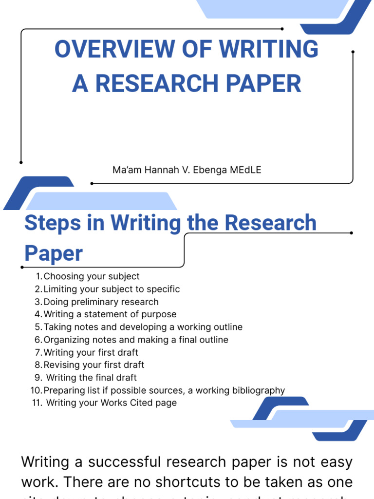 Overview of Writing A Research Paper | PDF