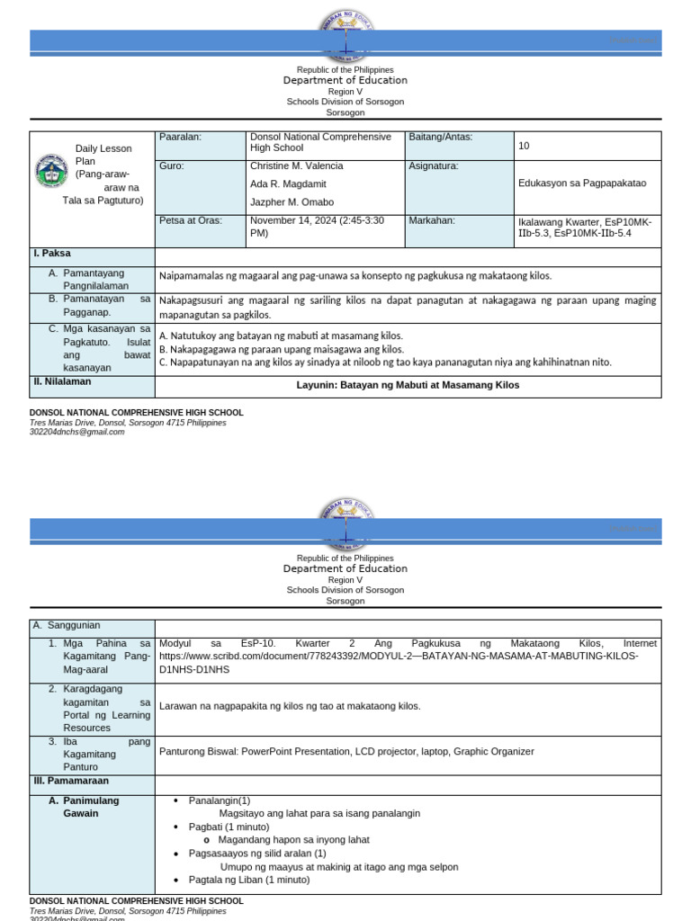 Lesson Plan Demo Teaching - 065449 | PDF