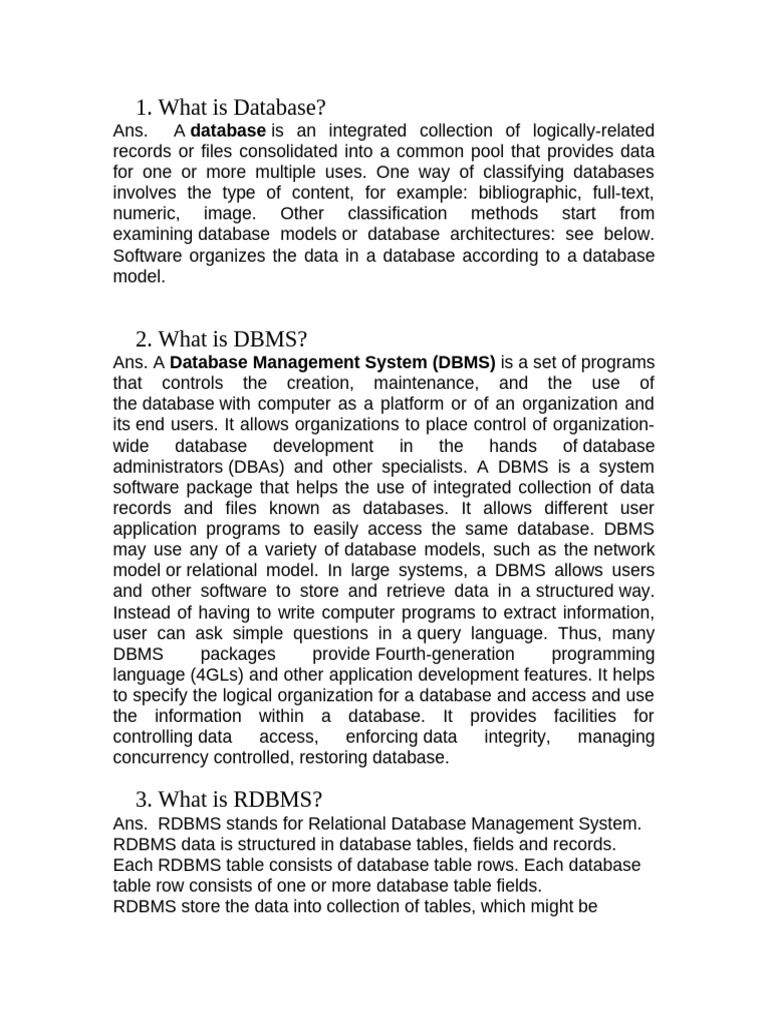 DBMS | PDF | Databases | Relational Database