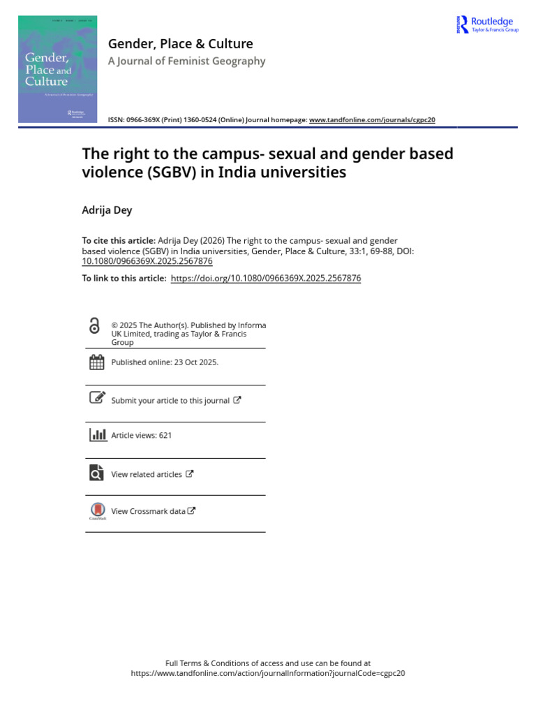 The Right To The Campus - Sexual and Gender Based Violence SGBV in ...