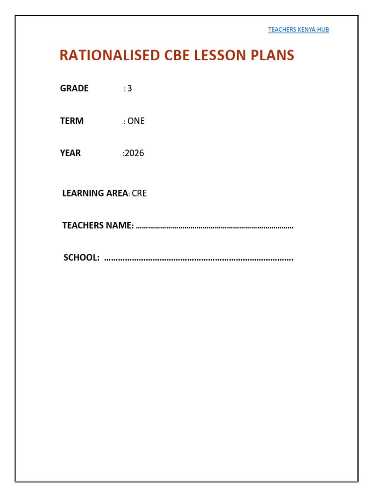 Term 1 Grade 3 Cre Lesson Plan | PDF | Adam And Eve | Gospels