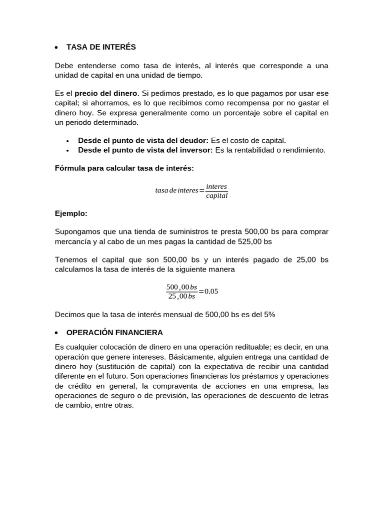 Tasa de Inters | PDF
