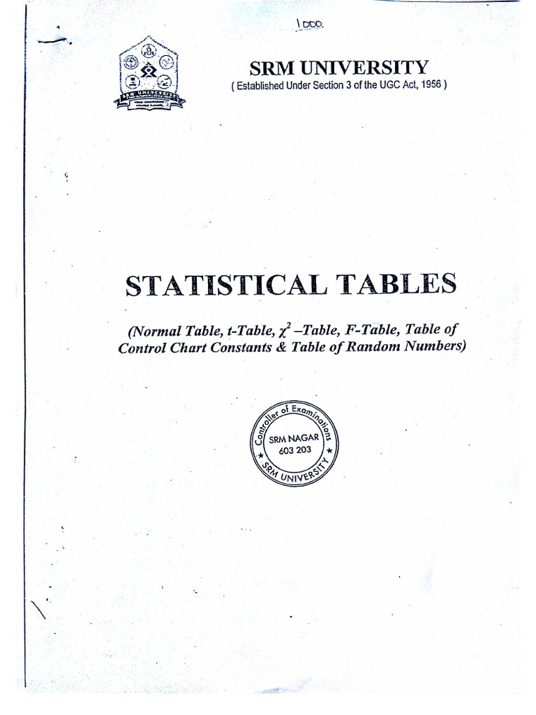 Statistical Table | PDF