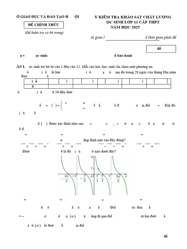 Toan 11 - Ma 0001 | PDF