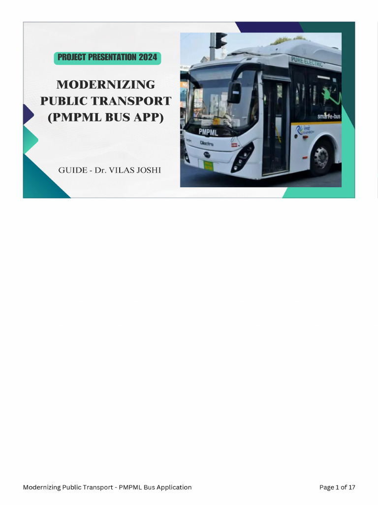 Modernizing Public Transport - PMPML Bus Application | PDF