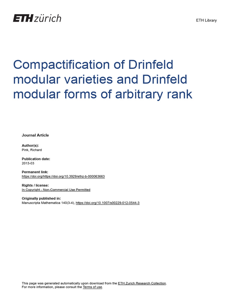 Compactification of Drinfeld Modular Varieties and Drinfeld Modular ...