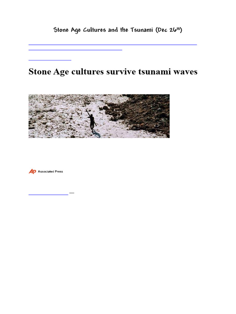 Craft8 6AC.3.10 Stone Age Cultures and The Tsunami | PDF