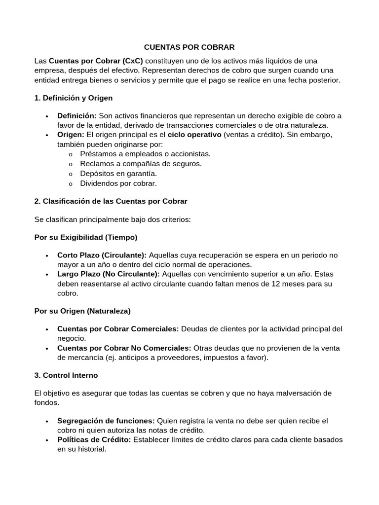 Cuentas Por Cobrar | PDF | Servicios financieros | Negocios económicos