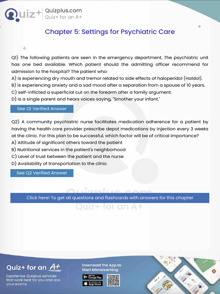 The Following Patients Are Seen in The Emergency Department The ...