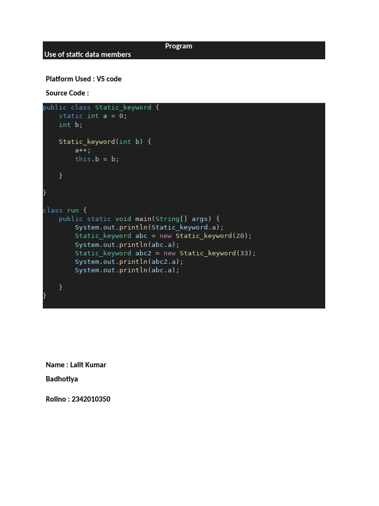 Code Upload Format | PDF