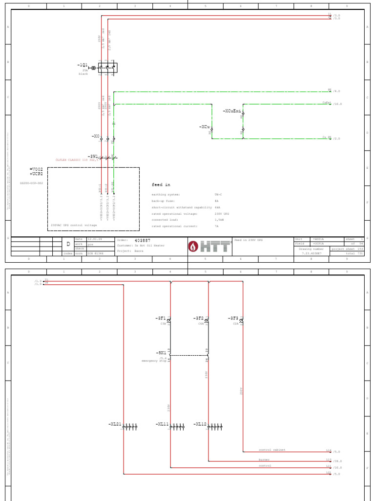 UCP001电源－WOUP-MS73030006-D08-0001 Wiring & Control Diagram for Hot Oil ...