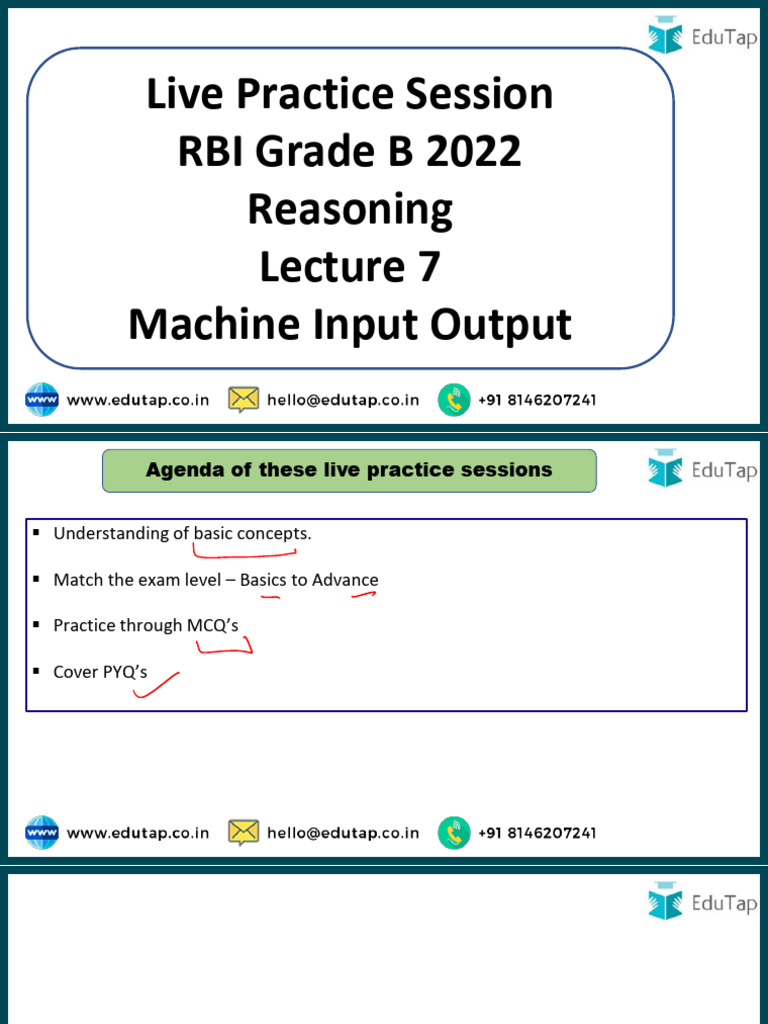 Reasoning Lecture 7 - Machine Input Output | PDF