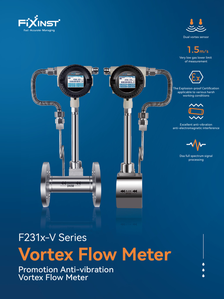 Leaflet F231x-V Vortex Flow Meter FIX en 2026-V3.05 | PDF