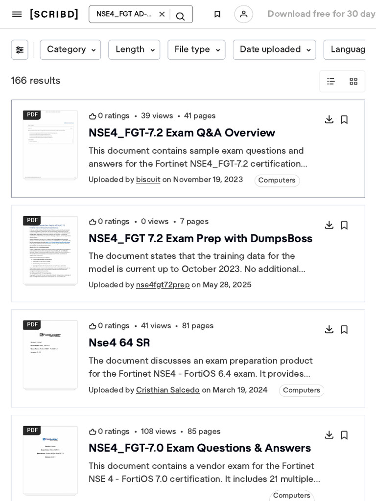 FCP FGT Ad-7.6 Exam | PDF | Scribd | Computing