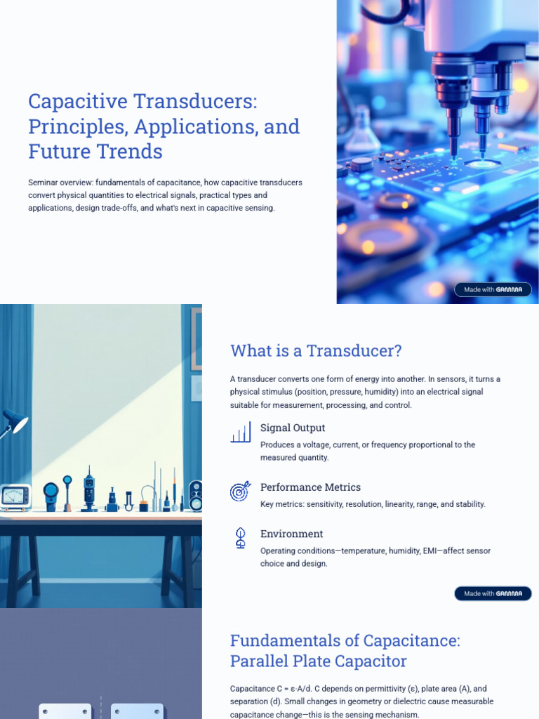 Capacitive Transducers Principles Applications and Future Trends | PDF ...