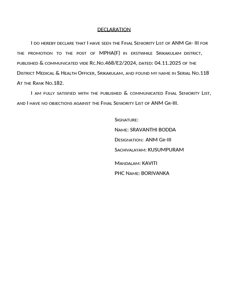 Declaration | PDF