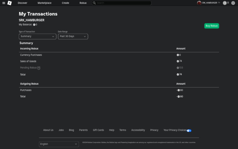 My Transactions - Roblox | PDF | Banking Technology | Payments