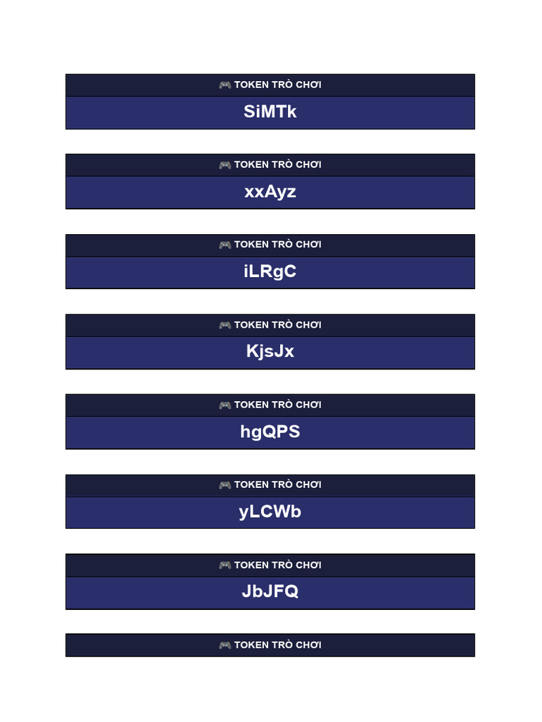 Token Cards | PDF