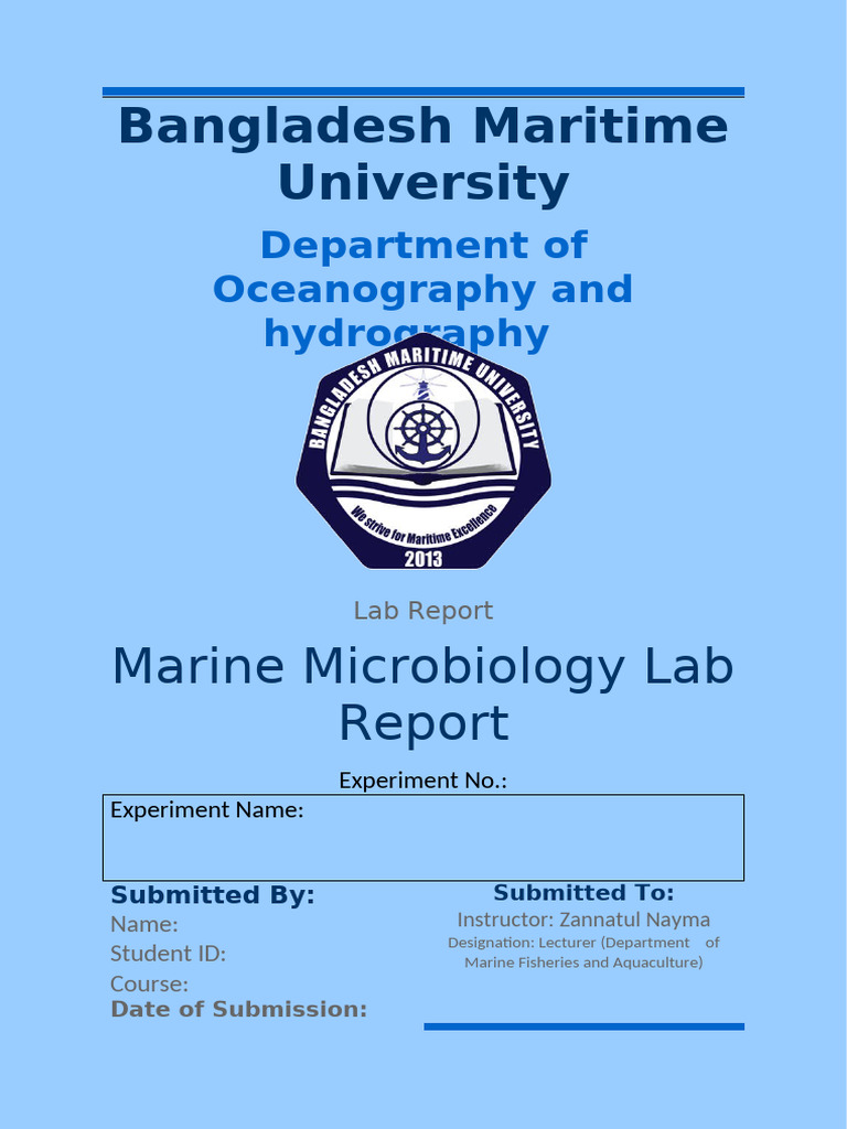 Microbiology Lab Cover Page - 110826 | PDF