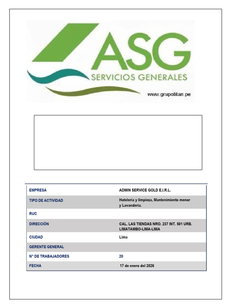Informe de Línea Base ASG 01 2026 | PDF | Seguridad y salud ocupacional ...