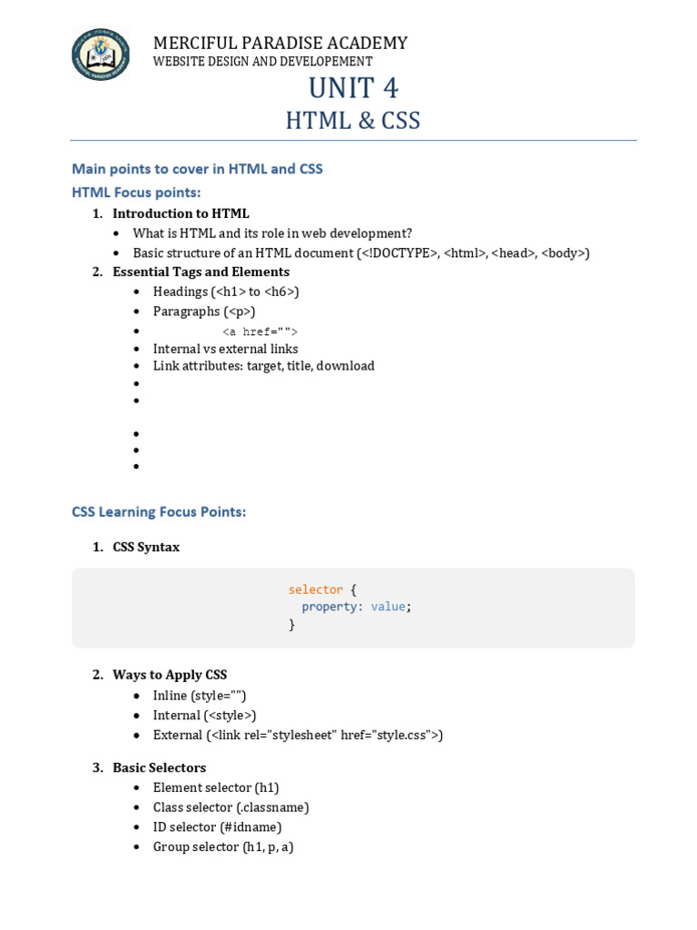 Web Focus Points | PDF