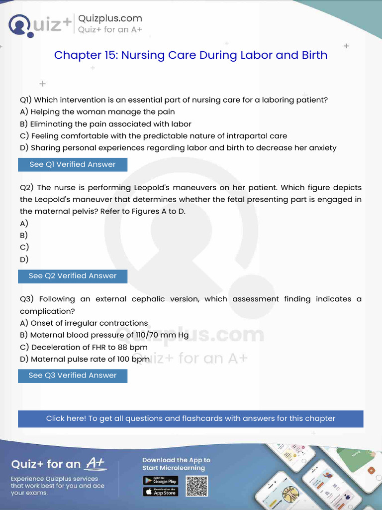 Which Intervention Is An Essential Part of Nursing Care For A Laboring ...