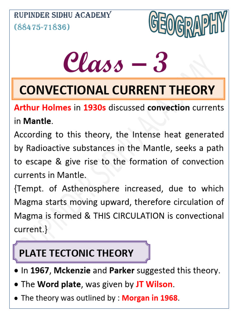 PDF Class 3 Convectional Current Theory & Plate | PDF