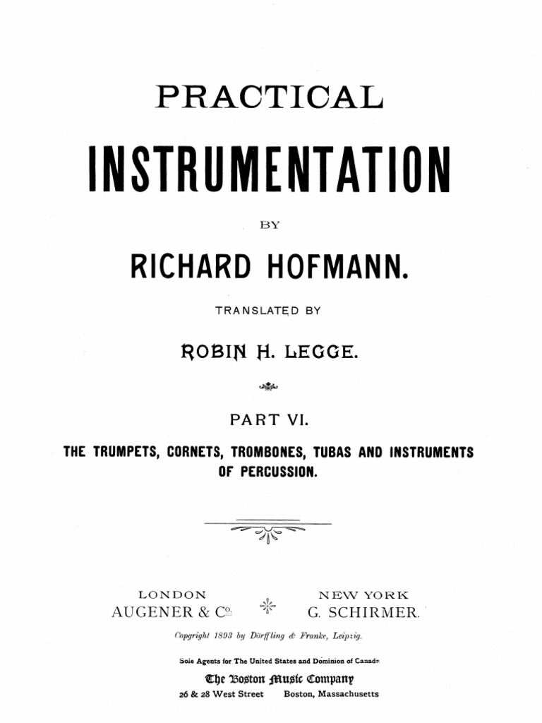 Richad Hofmann - Practical Instrumentation 6 The Trumpets Cornets ...
