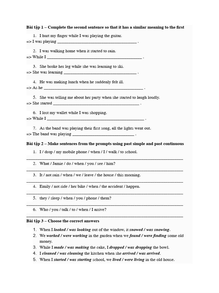 Bài T P 1 - Complete The Second Sentence So That It Has A Similar ...