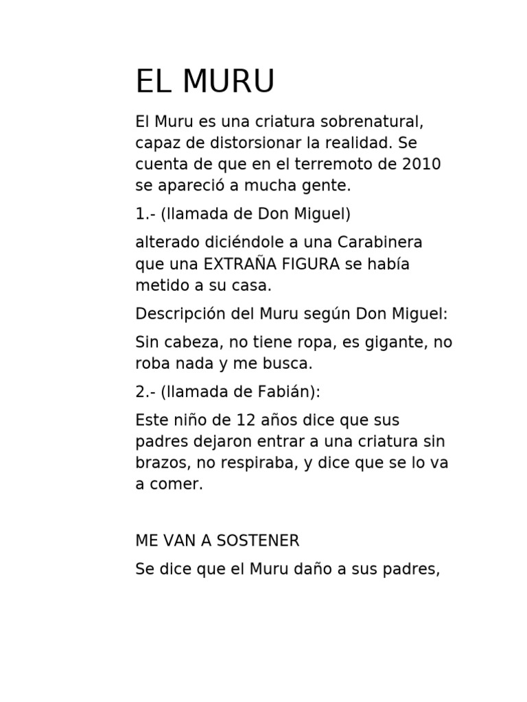El Muru (¿Existe o No?) Investigacion de Yech | PDF