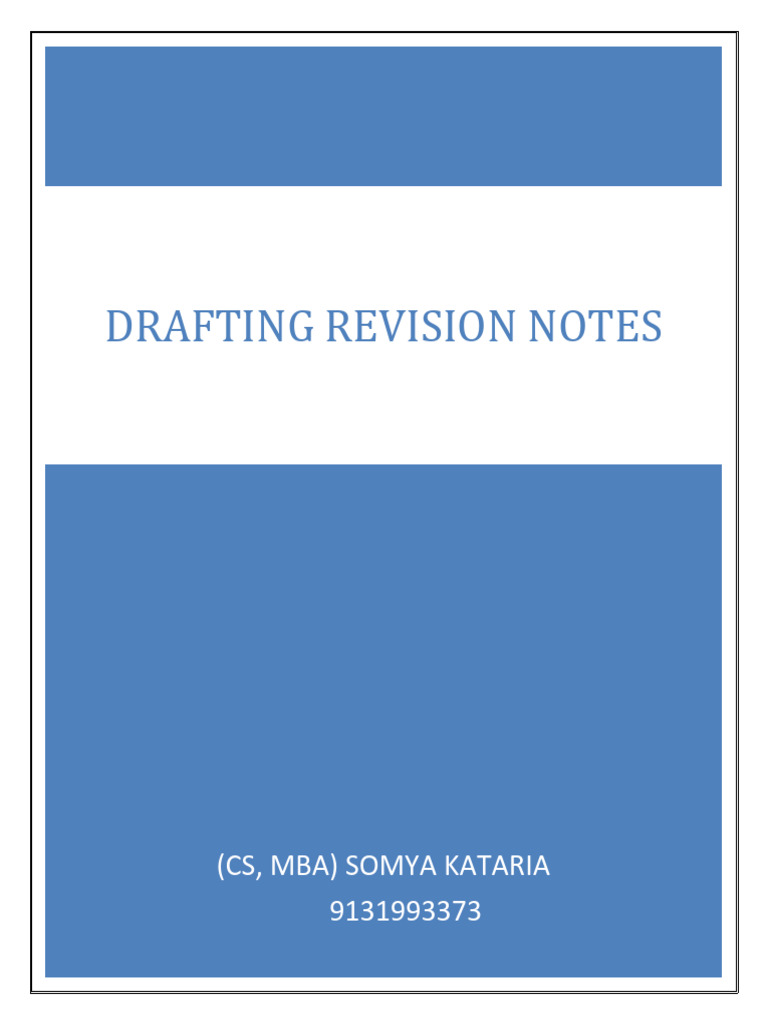 Drafting Revision - Somya K | PDF
