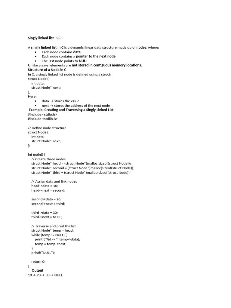 Linked List and Implementation in Stack and Queue | PDF | Queue ...