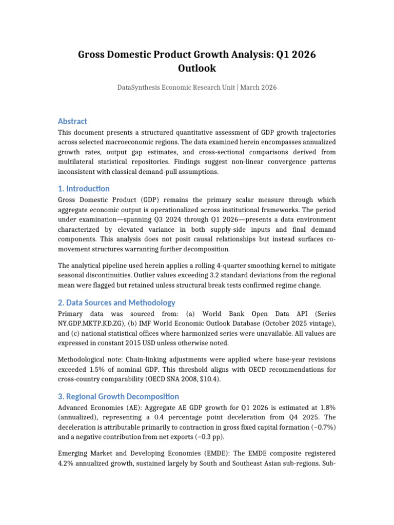 GDP Growth Analysis Q1 2026 | PDF | Gross Domestic Product | Economic ...