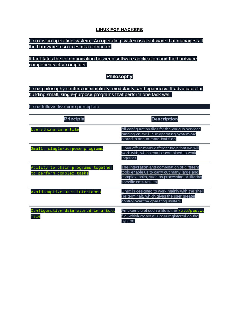 Linux For Hackers (Notes) | PDF