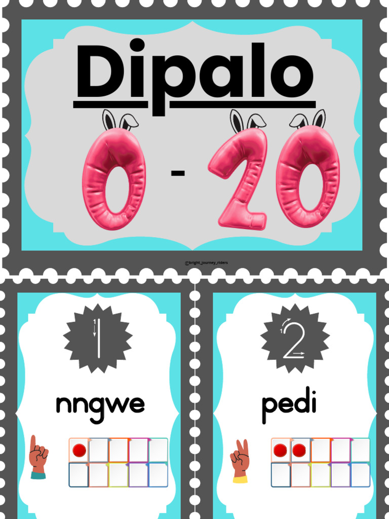 Dipalo Numbers 0 20 Setswana Lxuoki | PDF