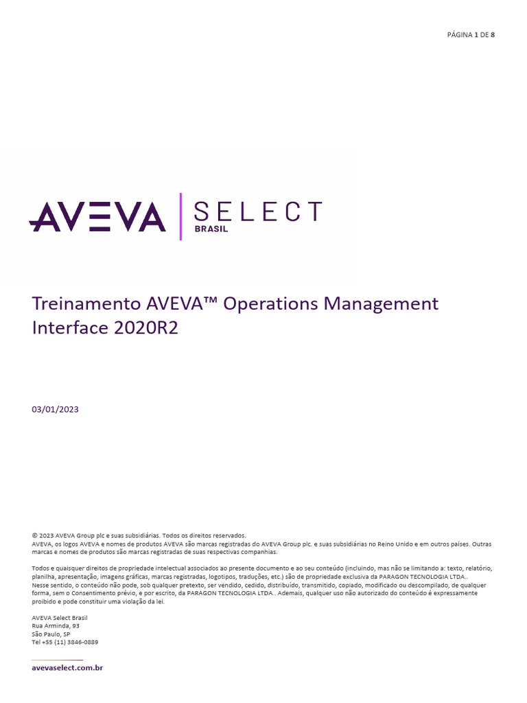 Ementa Treinamento AVEVA™ OMI 2020R2 V2 | PDF | Linguagem de script ...