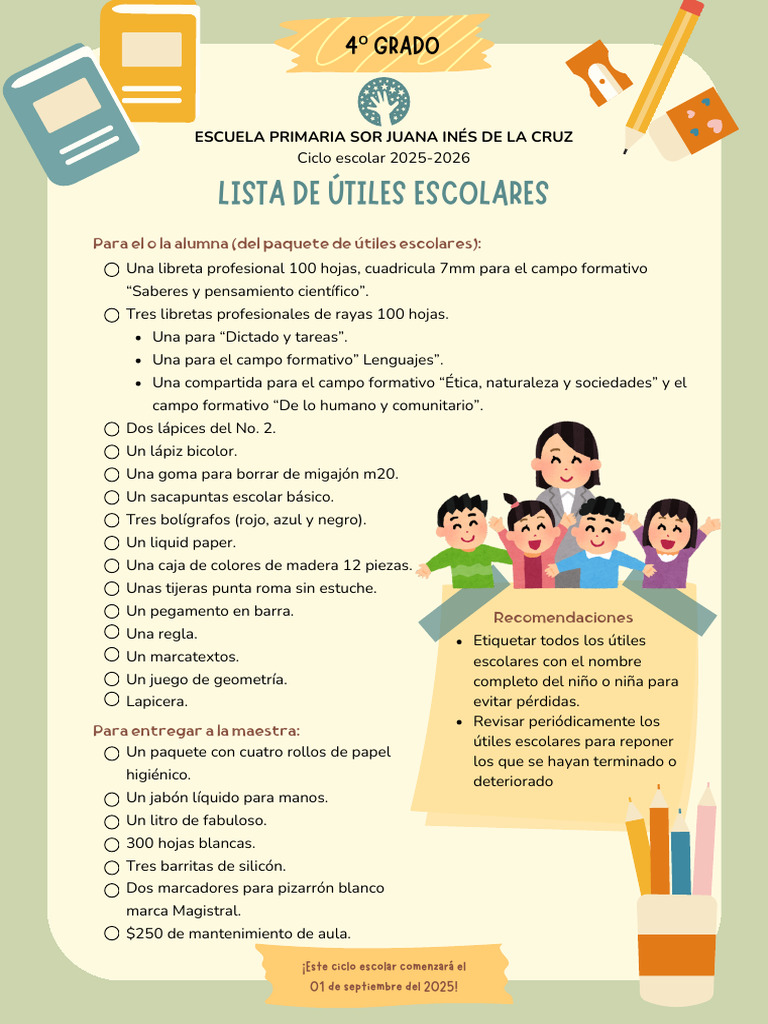 Lista de Utiles Escolares | PDF