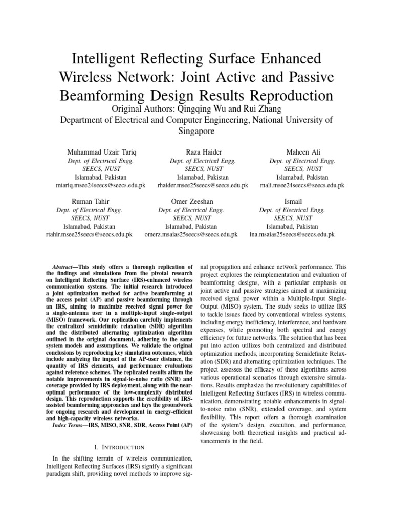Project Report - Intelligent Reflecting Surface Enhanced Wireless ...