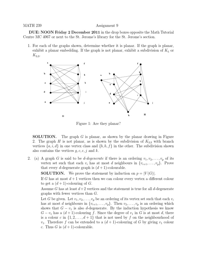 Asst9 Math 239 | PDF | Vertex (Graph Theory) | Theoretical Computer Science