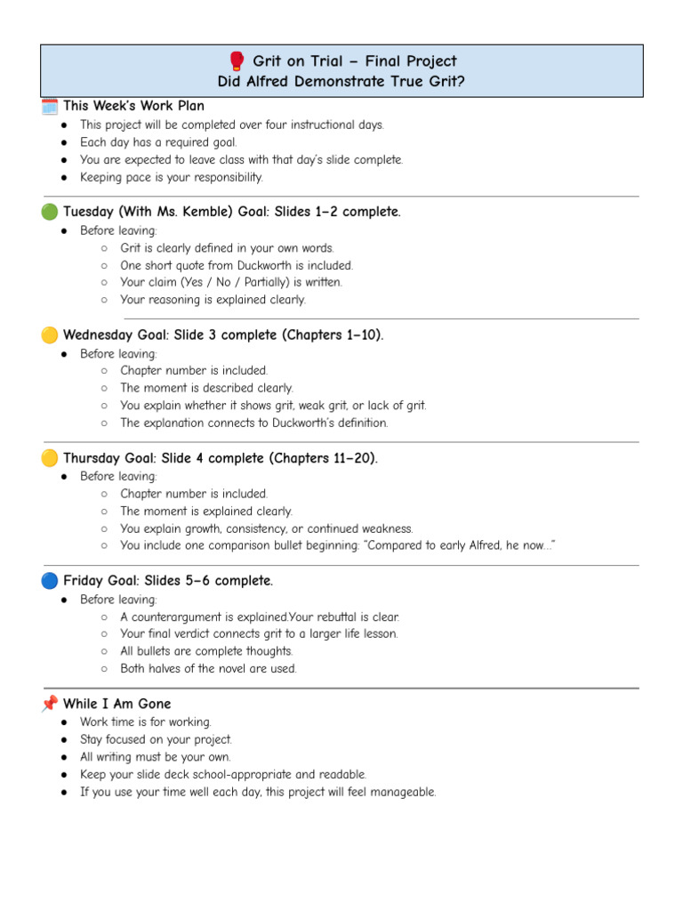 Contender Final Project TIMELINE | PDF