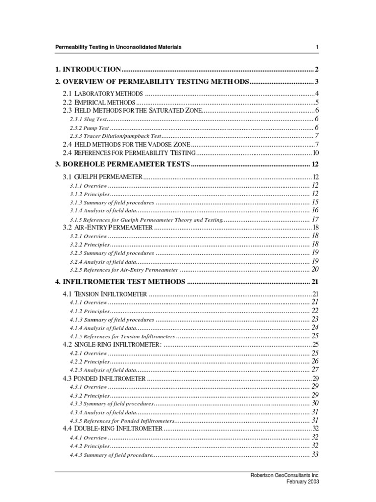 Permeability Testing Methods Overview | PDF | Porosity | Permeability ...