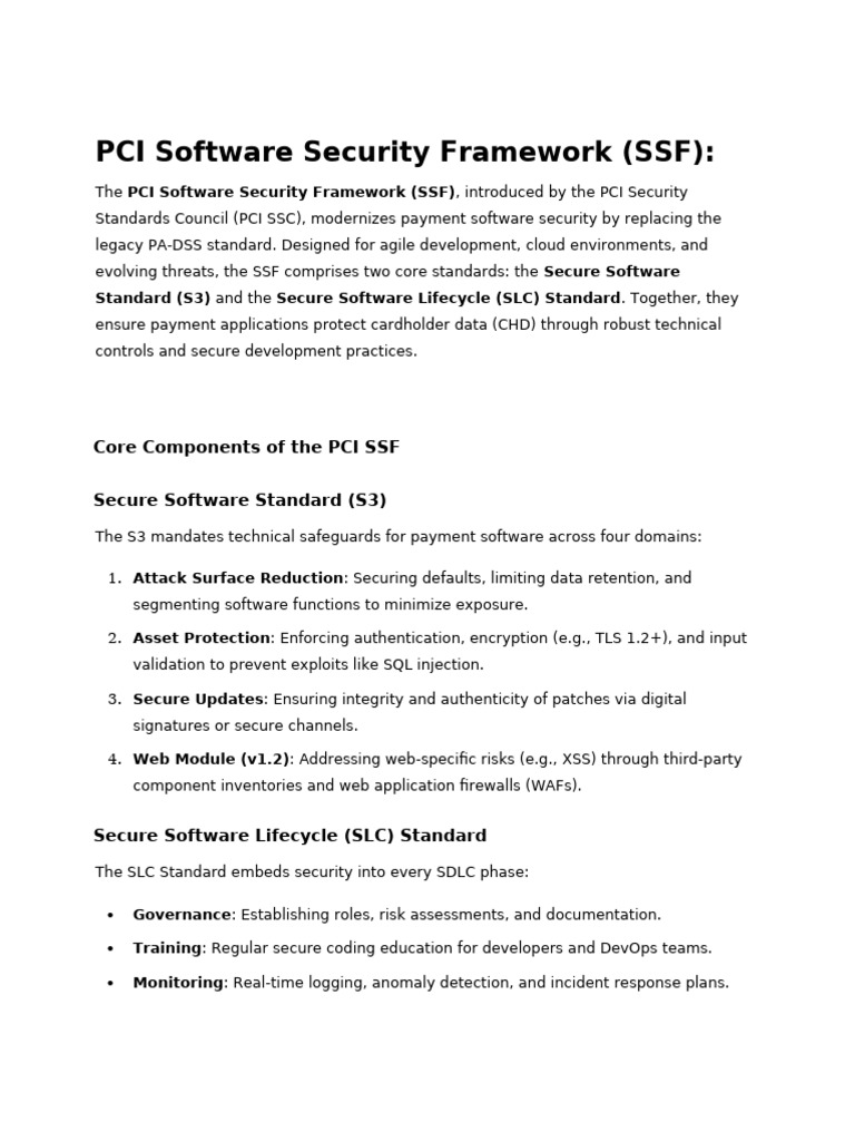 PCI Software Security Framework (SSF) | PDF | Payment Card Industry ...