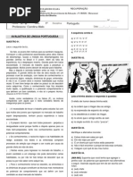 AVALIATIVA DE LÍNGUA PORTUGUESA RECUPERAÇÃO 1º A-B