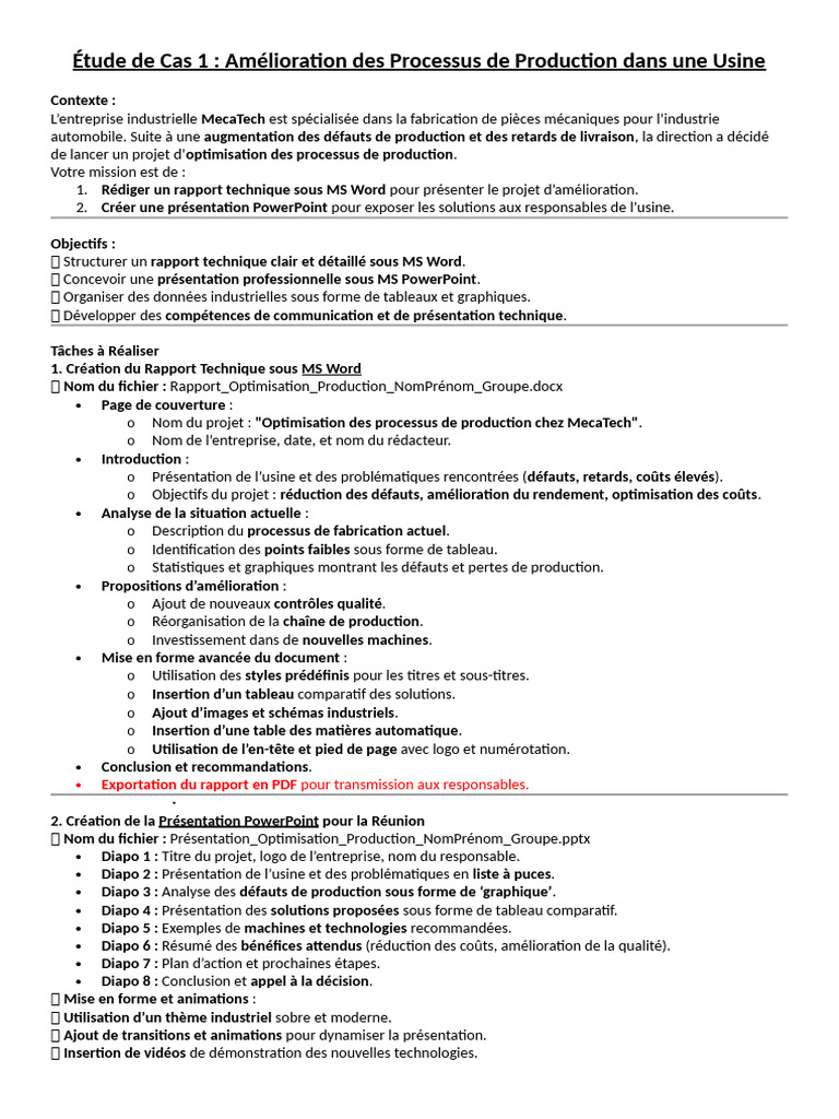 Les Études de Cas | PDF | Microsoft Powerpoint | Microsoft Word
