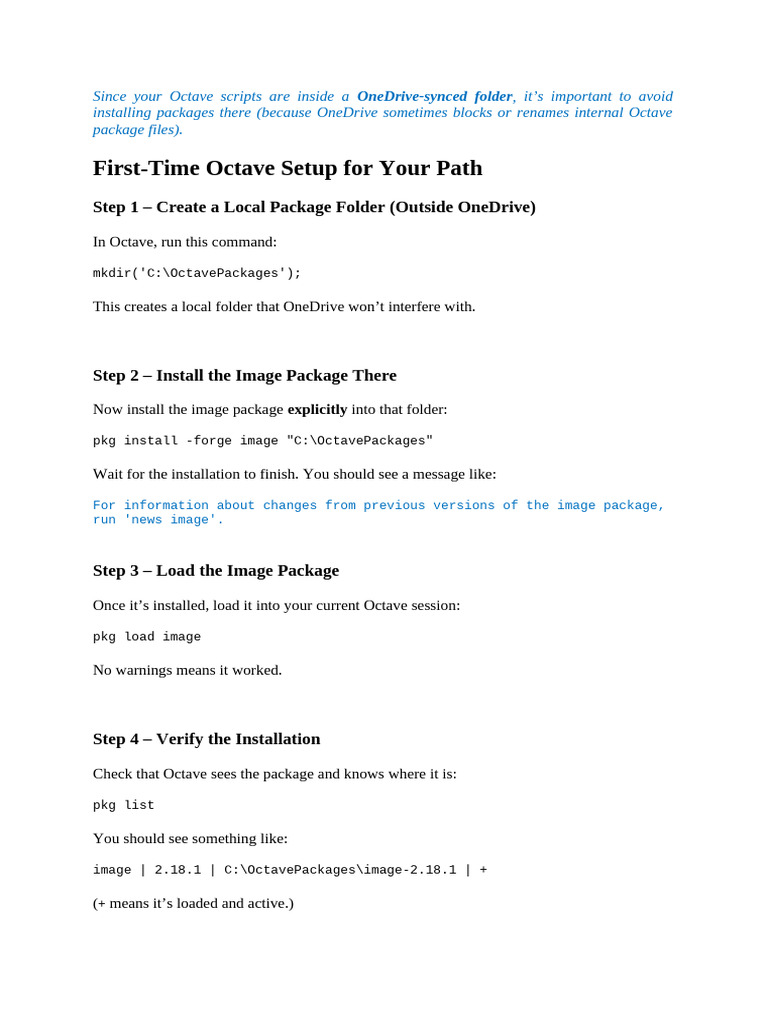 Assignment 1 - First-Time Octave Setup For Your Path | PDF