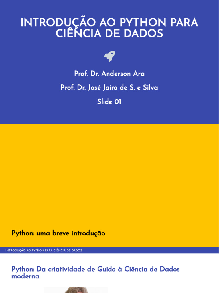 Slide 01 | PDF | Python (linguagem de programação) | Linguagem de ...